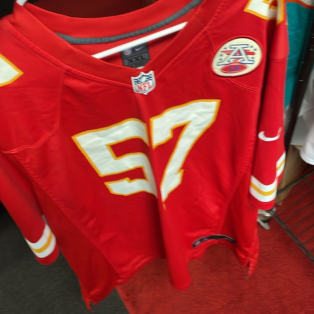 Men’s Nike NFL Kansas City Chiefs Orlando Brown JR #57 Used Sz XXL Red - Picture 10 of 10